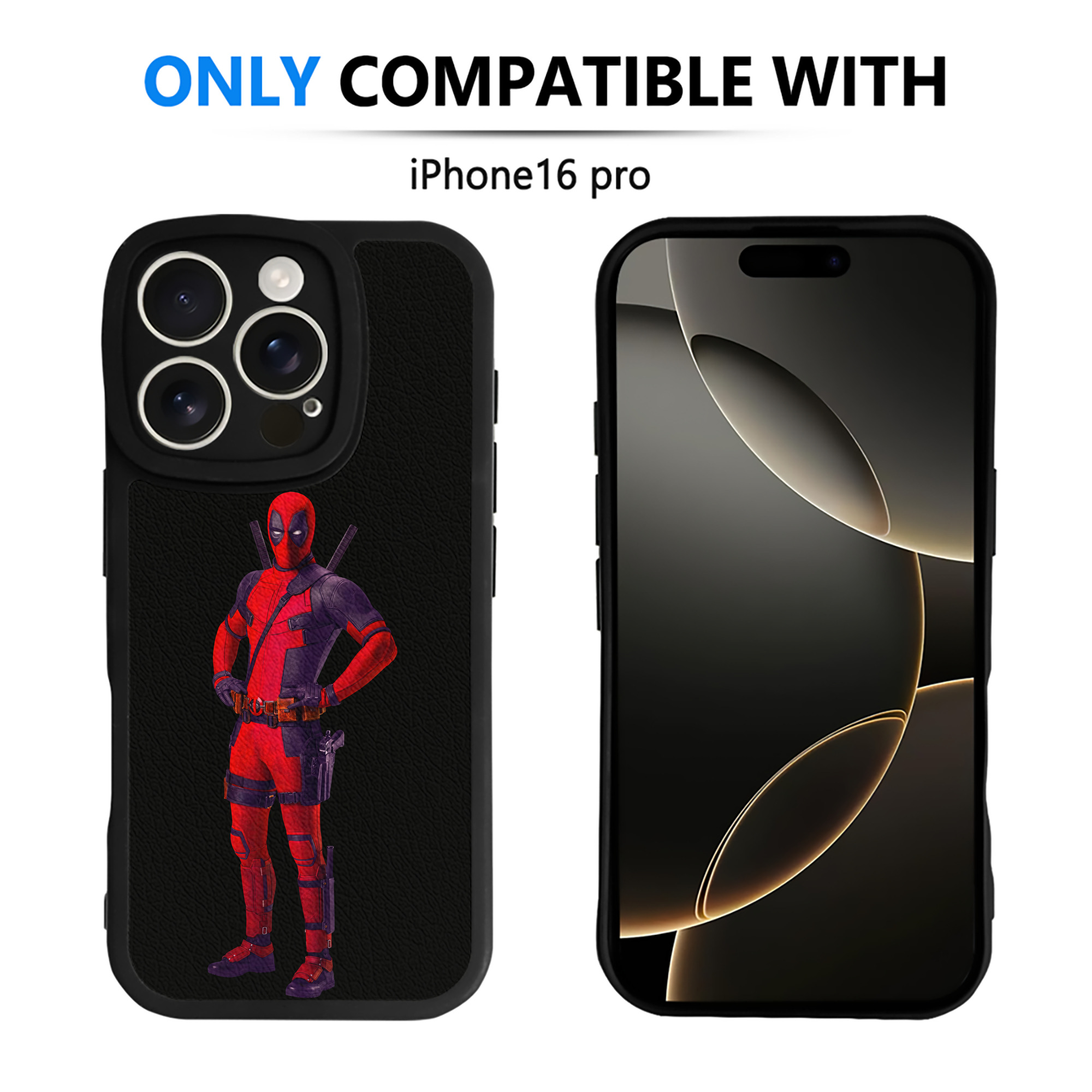 （画像用） Deadpool デッドプール 【iPhone 16シリーズ対応】シリコンスマホケース（レザー調） 材質：シリコン